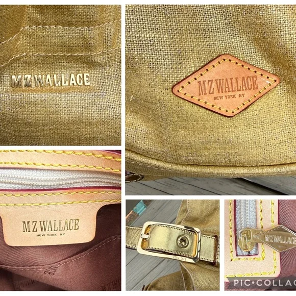 MZ Wallace tote bag purse in gold nylon - Picture 13 of 14